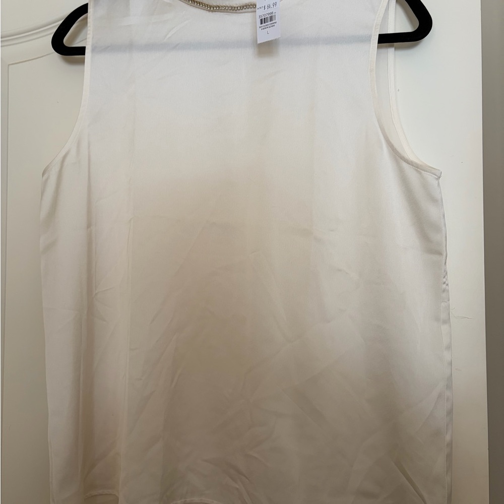 Ann Taylor Cream Sleeveless Top